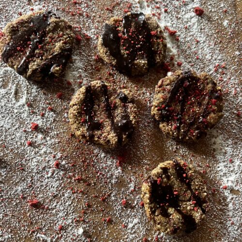 Limited Edition Handmade Summer Strawberry Ripple Dog Cookies | Pack of 5