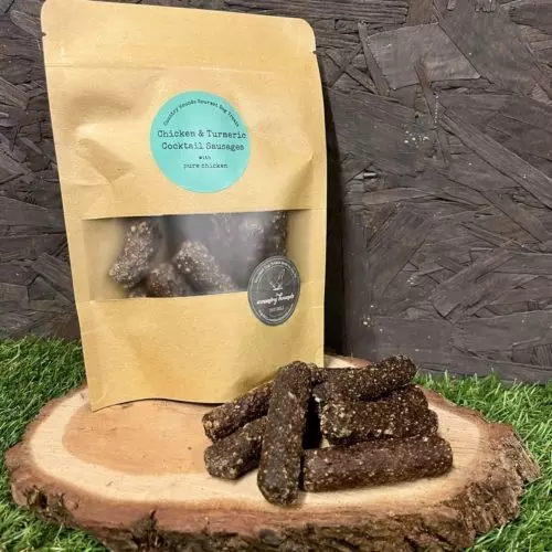 Chicken & Turmeric Cocktail Sausages | Country Hounds Dog Treats | x8 per pack
