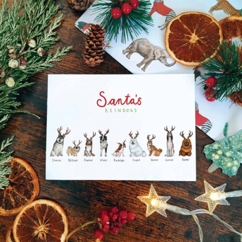 Santa’s Reindogs Christmas Card | Dog Xmas Card