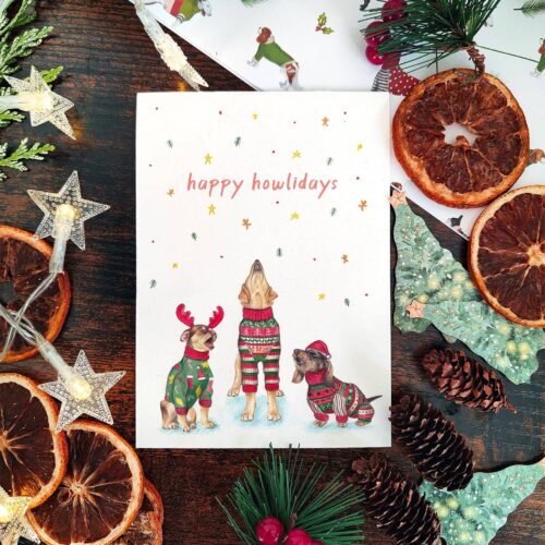 Happy Howlidays Christmas Card | Dog Choir Xmas Card