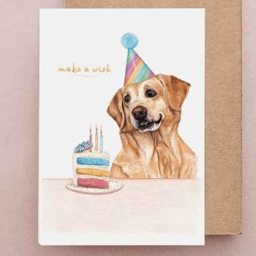 Labrador Birthday Card | Golden Retriever Dog Greetings Card