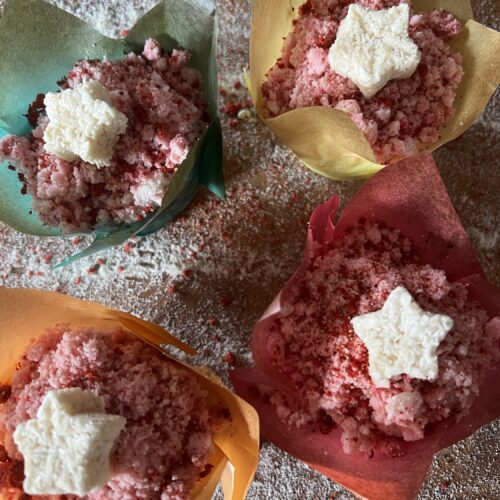 Limited Edition Handmade Summer Pupcake with a Strawberry Ripple Topping | x1